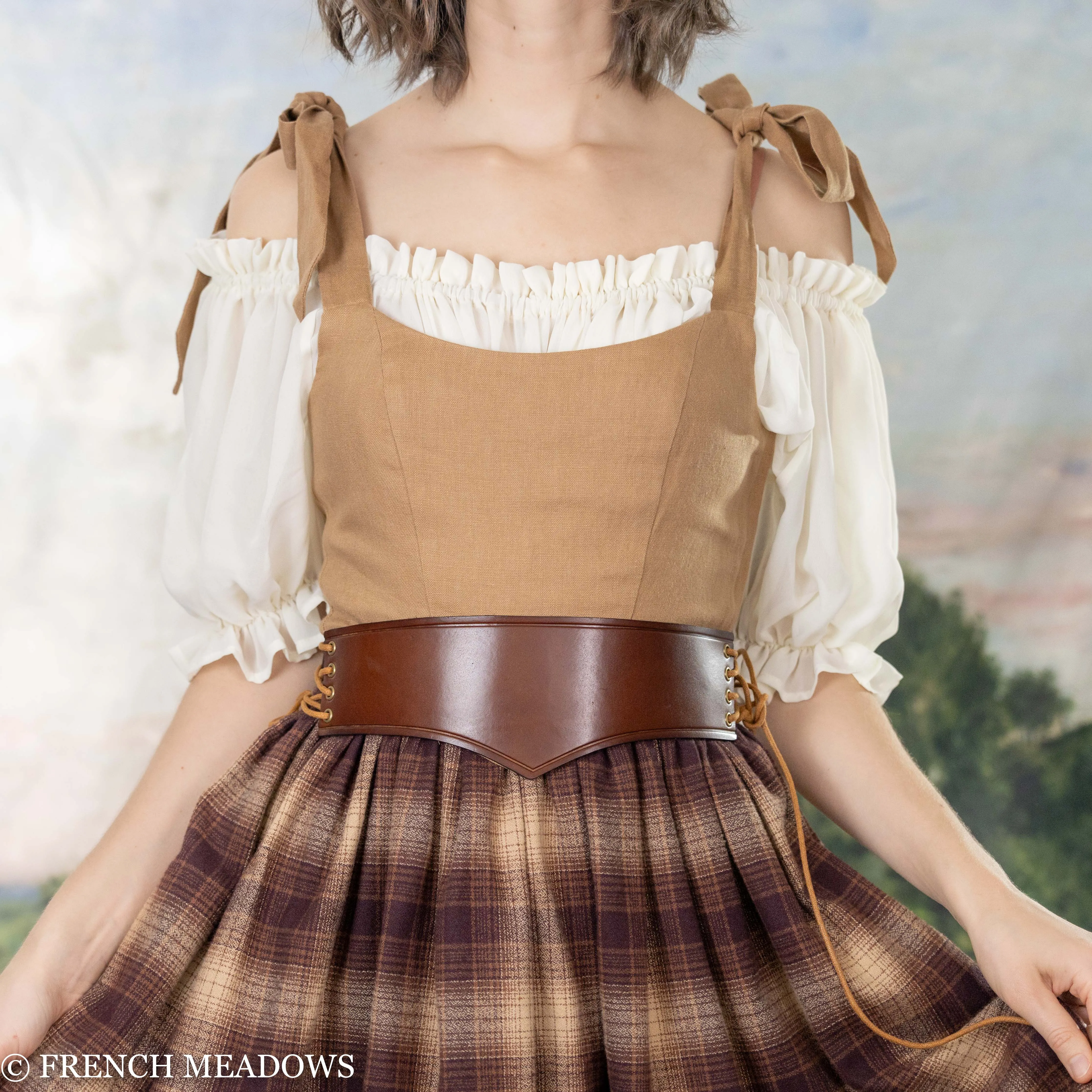Ginger Linen Corset Tie Top - Final Sale