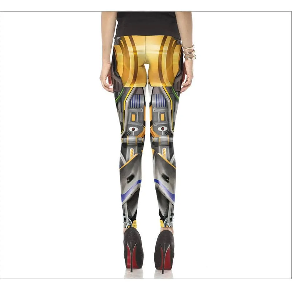 Golden Mecha Robot Women's Leggings
