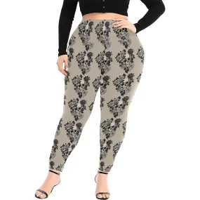 Gothic Tan Women's Plus Size High Waited Leggings Women's High Waist Leggings(Plus Size)(ModelL45)