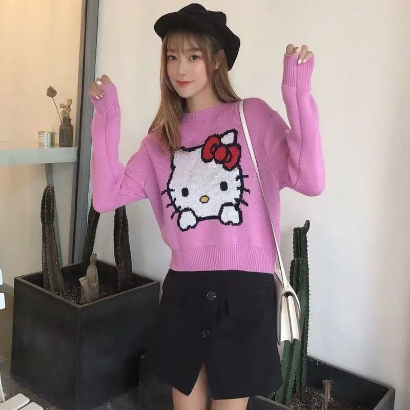 Hello Kitty Knitted Crop Sweater