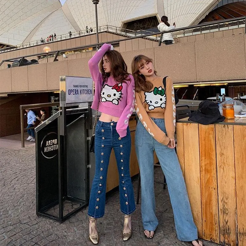 Hello Kitty Knitted Crop Sweater