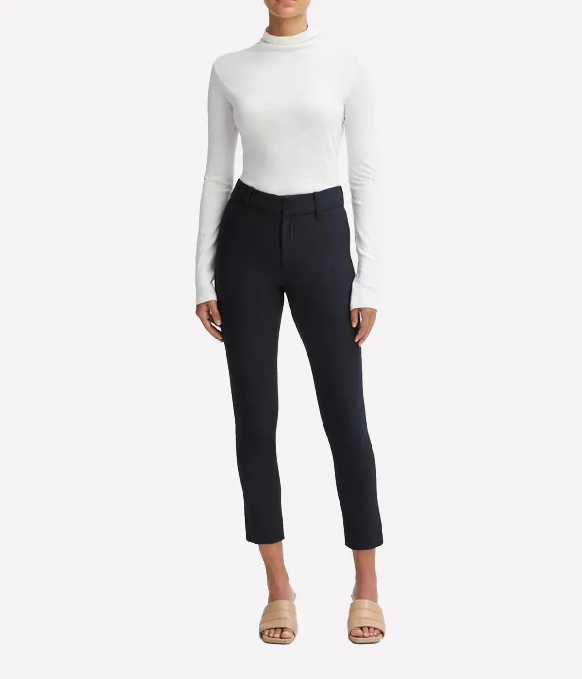 High Waist Cigarette Pant in Black