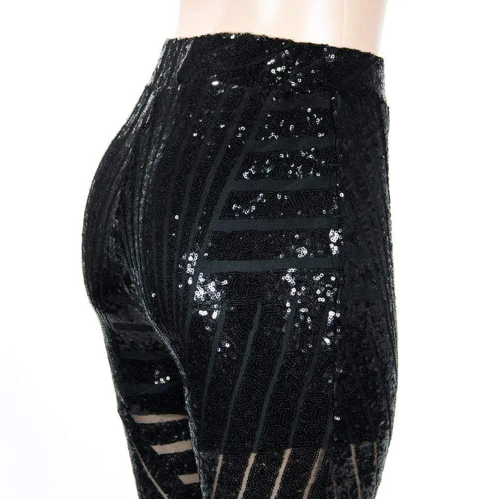 High Waist Sequins Trouser