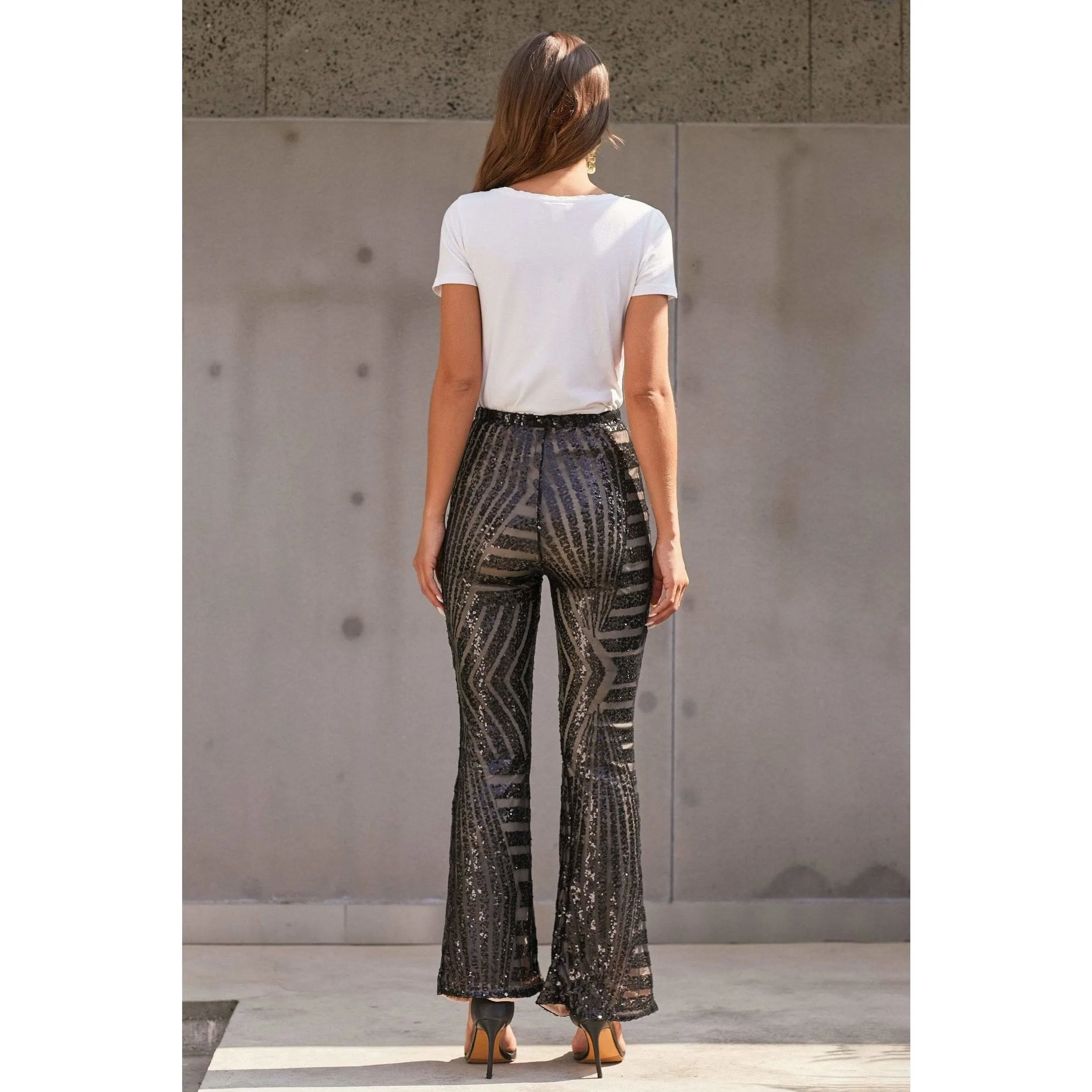 High Waist Sequins Trouser