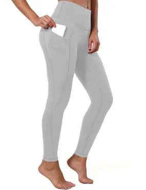 High Waist Side Pockets Running Pants lightgray_Running
