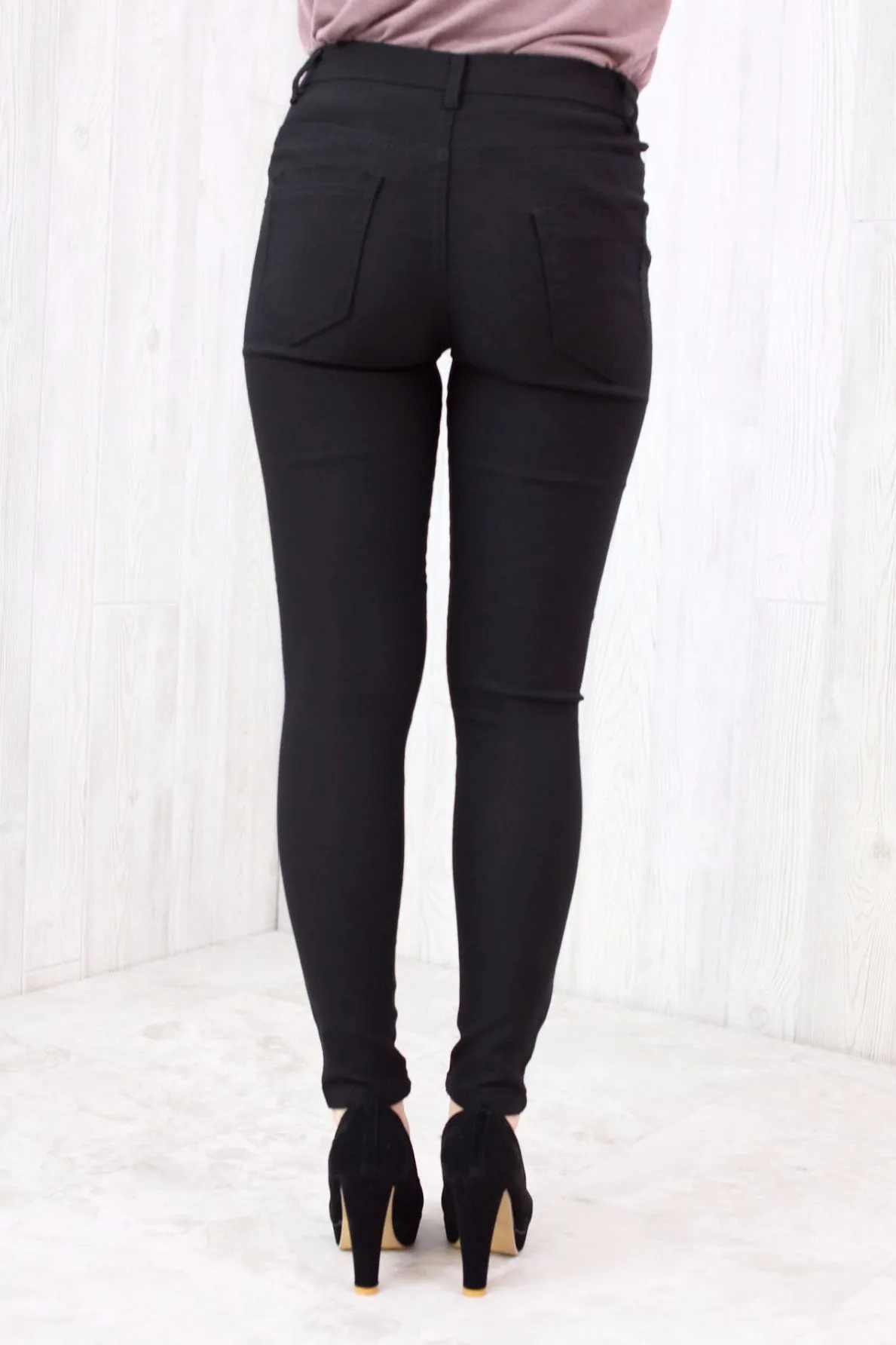 High Waist Slim Denim Pants