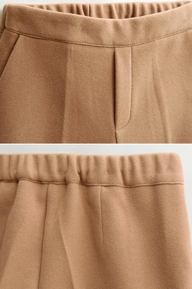 HIGH WAIST WINTER WOOLEN DANDY SLACKS PANTS
