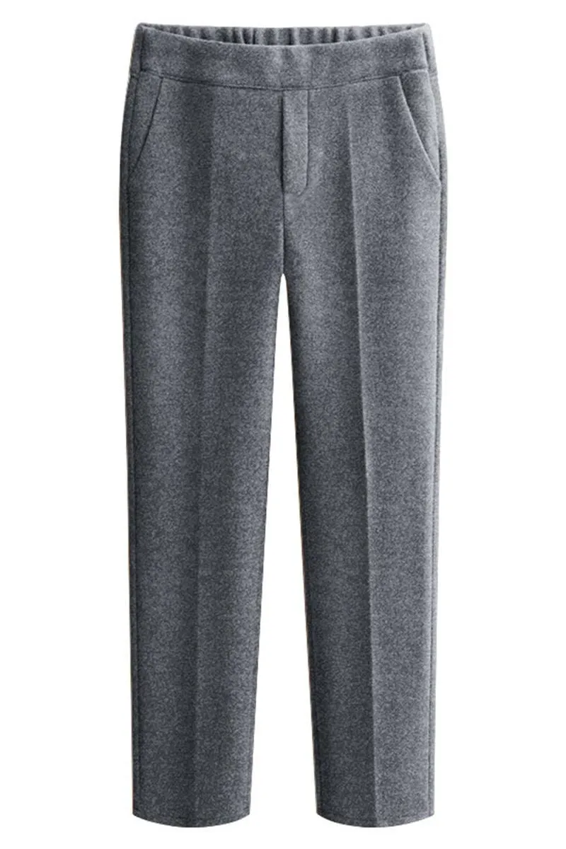 HIGH WAIST WINTER WOOLEN DANDY SLACKS PANTS