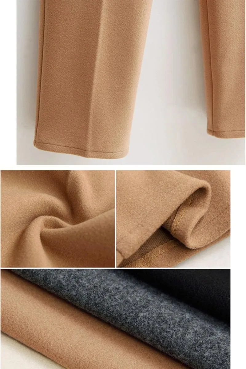 HIGH WAIST WINTER WOOLEN DANDY SLACKS PANTS