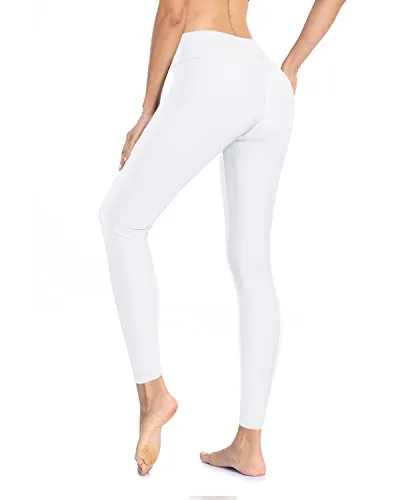 High Waisted Swimsuit Pants Upf 50  Rash Guard Pants Swim Pants For Women-White