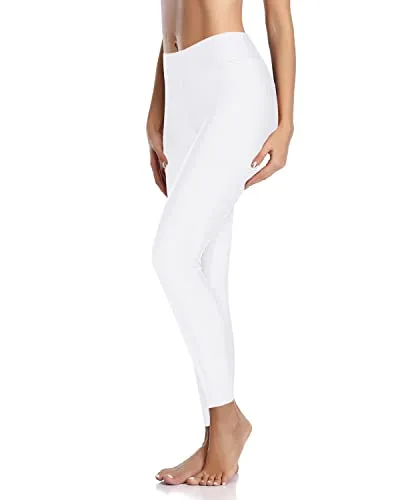 High Waisted Swimsuit Pants Upf 50  Rash Guard Pants Swim Pants For Women-White