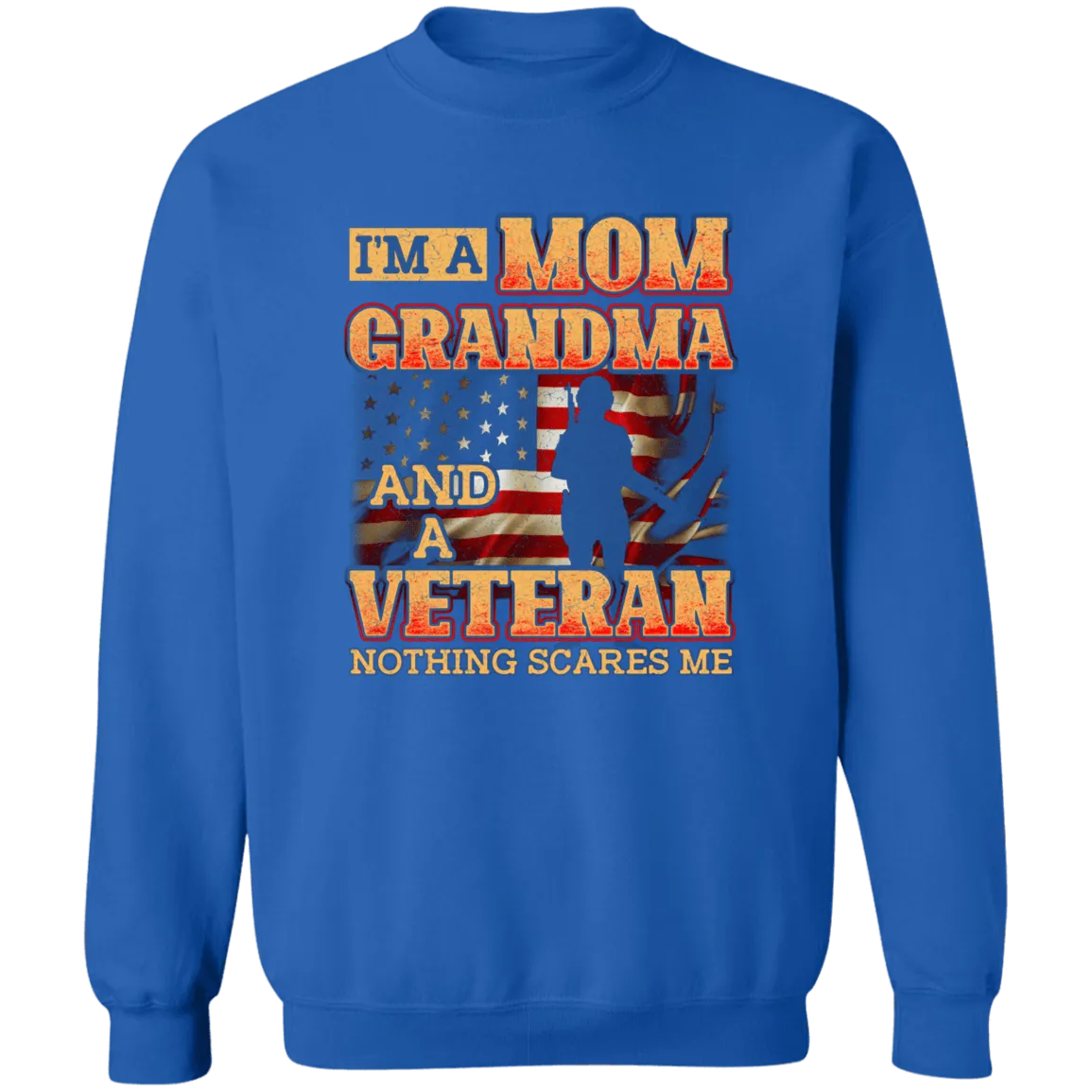 I'm a Mom & Veteran Ladies Crewneck Pullover Sweatshirt