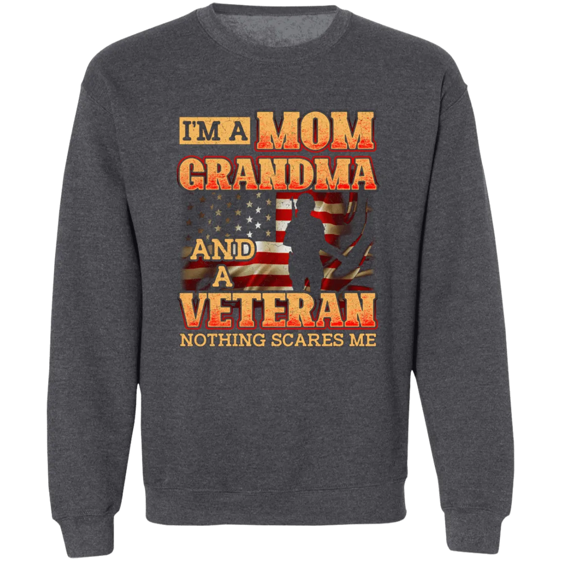 I'm a Mom & Veteran Ladies Crewneck Pullover Sweatshirt