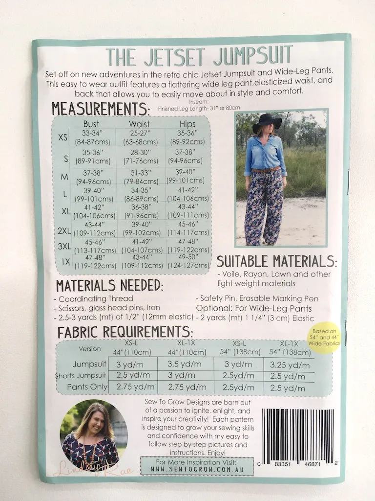Jet Set Jumpsuit & Wide Leg Pants - Sew To Grow Sewing Pattern