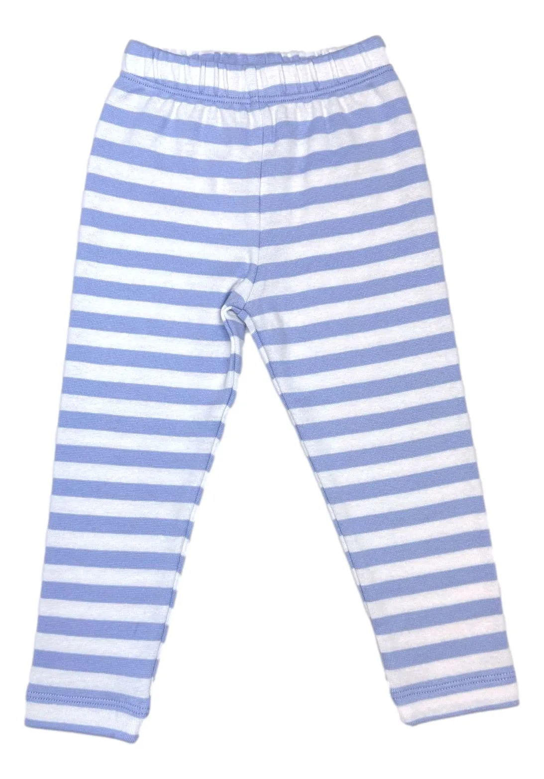 Knit Striped Leggings - Light Blue