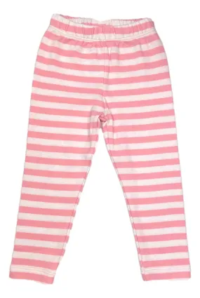 Knit Striped Leggings - Light Pink