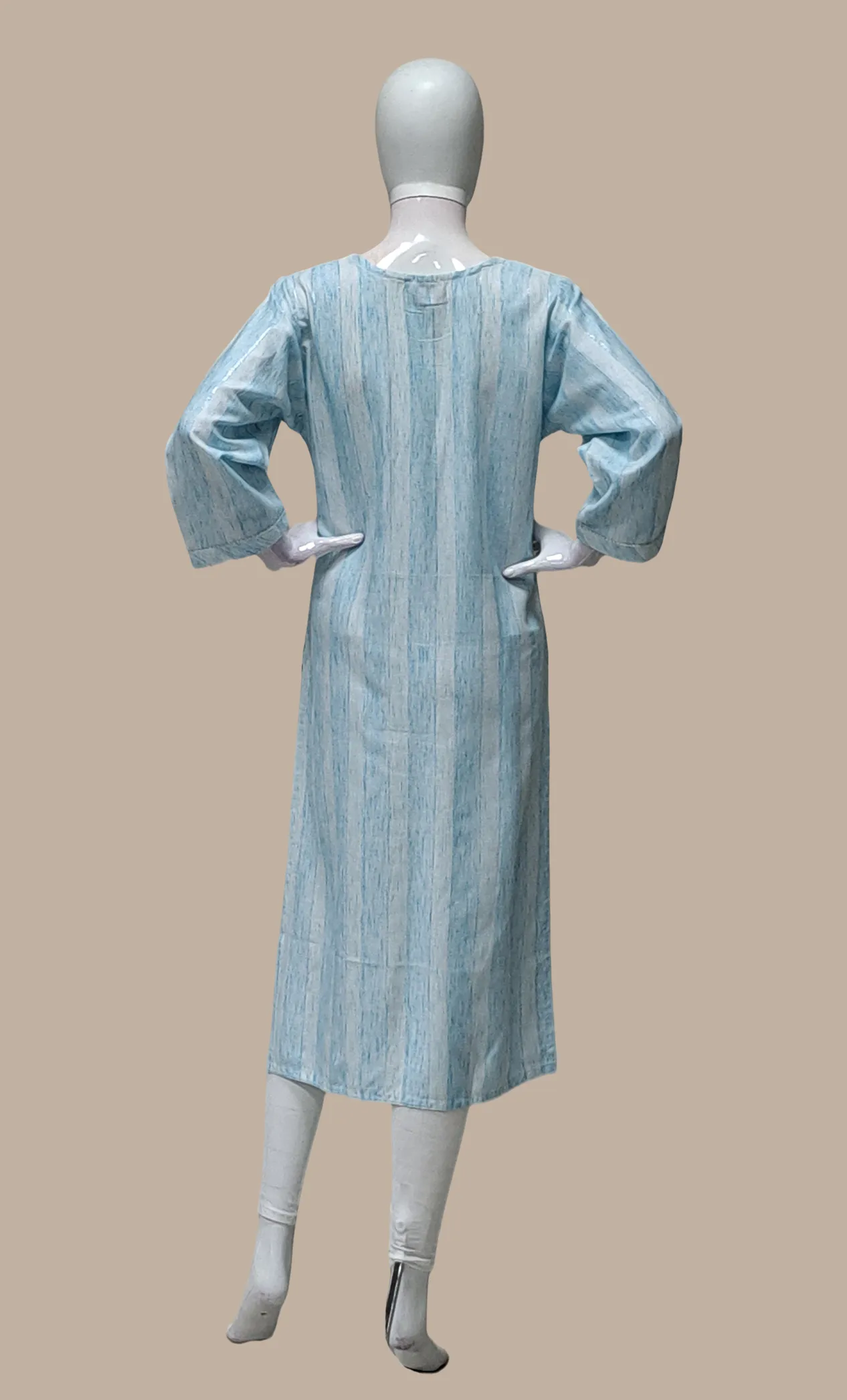 Light Blue Embroidered Kurti Top