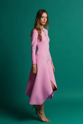 Long-Sleeved Midi Dress