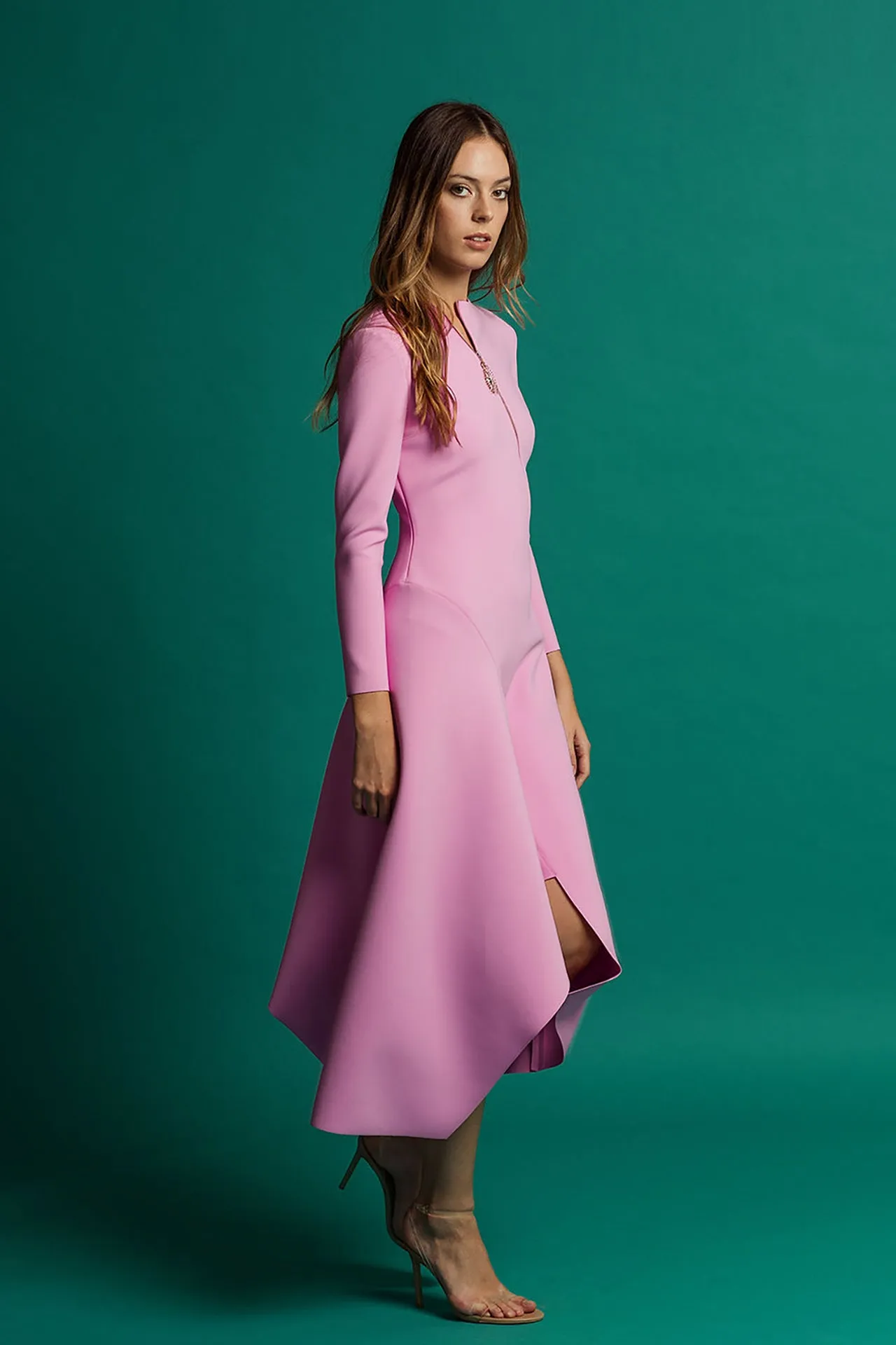 Long-Sleeved Midi Dress