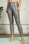 LUX, SNAKE FOIL PRINT Full Length Yoga Leggings w/ a Front Keyhole Pocket