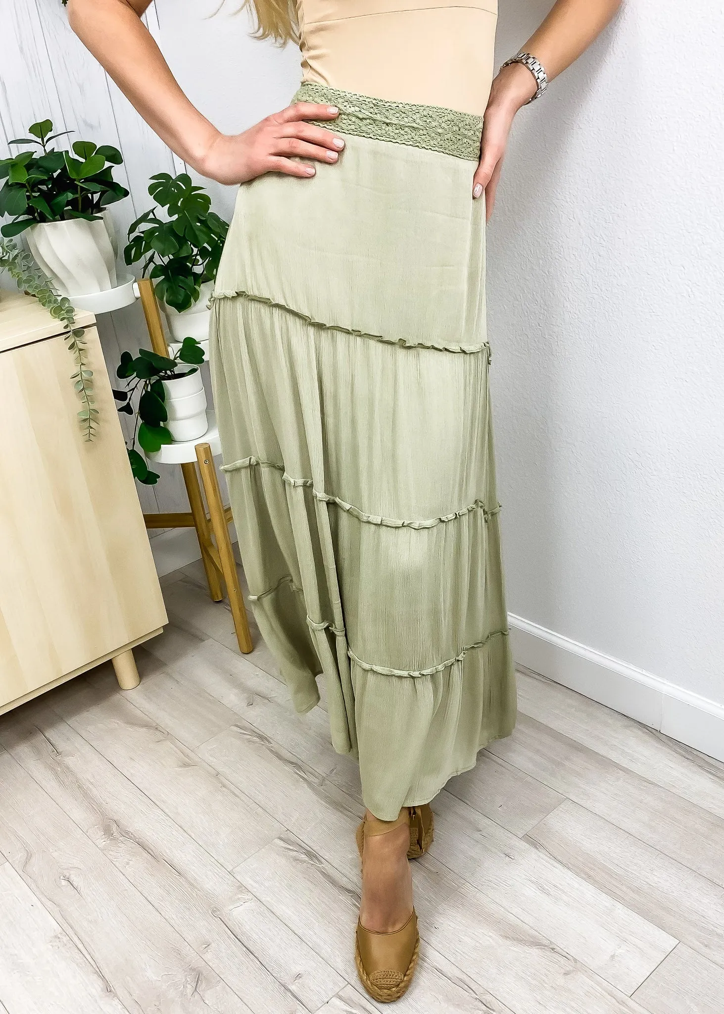 Maxi Bohemian Layered Skirt by Anna-Kaci