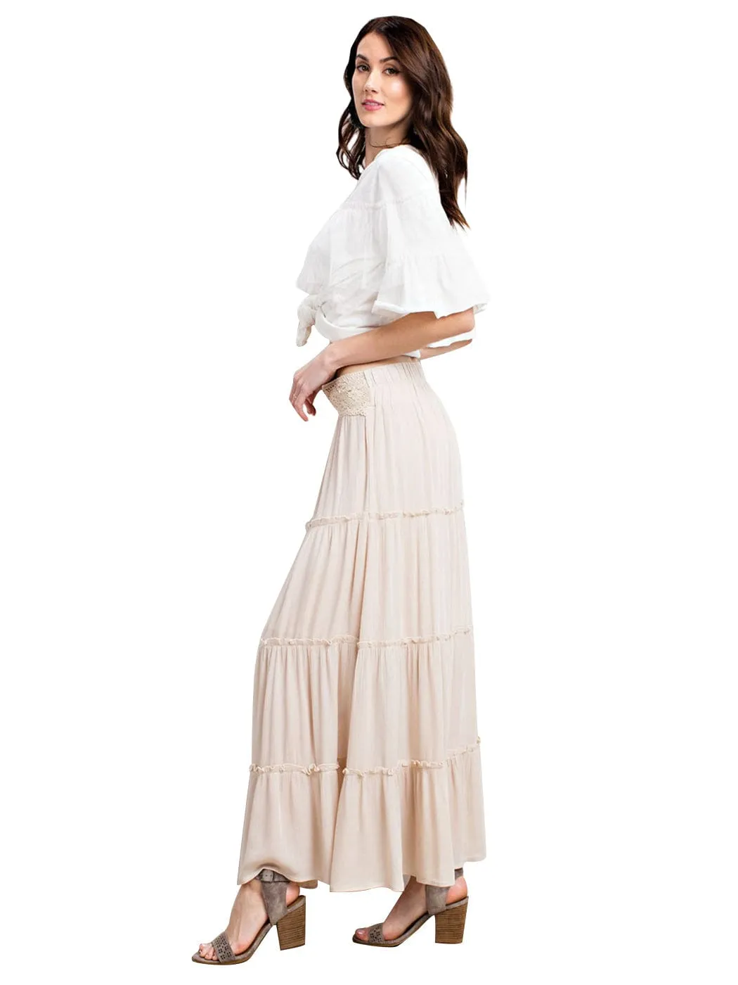 Maxi Bohemian Layered Skirt by Anna-Kaci