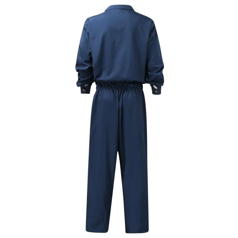 Men's Casual Long-Sleeve Lapel Solid Color Jumpsuit 06490071Y