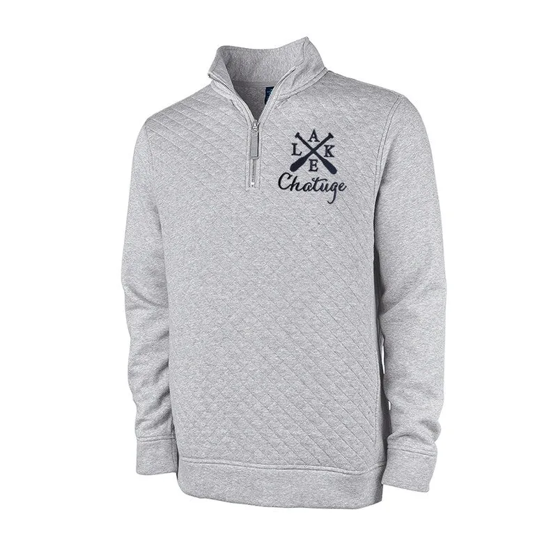 Men's Quilted 1/4 Zip Sweatshirt With any Lake Name