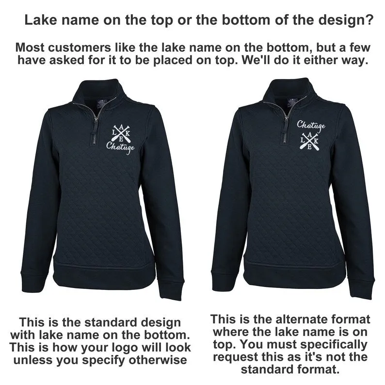 Men's Quilted 1/4 Zip Sweatshirt With any Lake Name