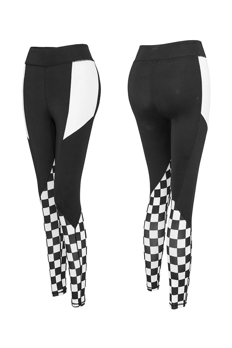 MIP COLOR BLOCK AND CHECK DETAIL LEGGINGS