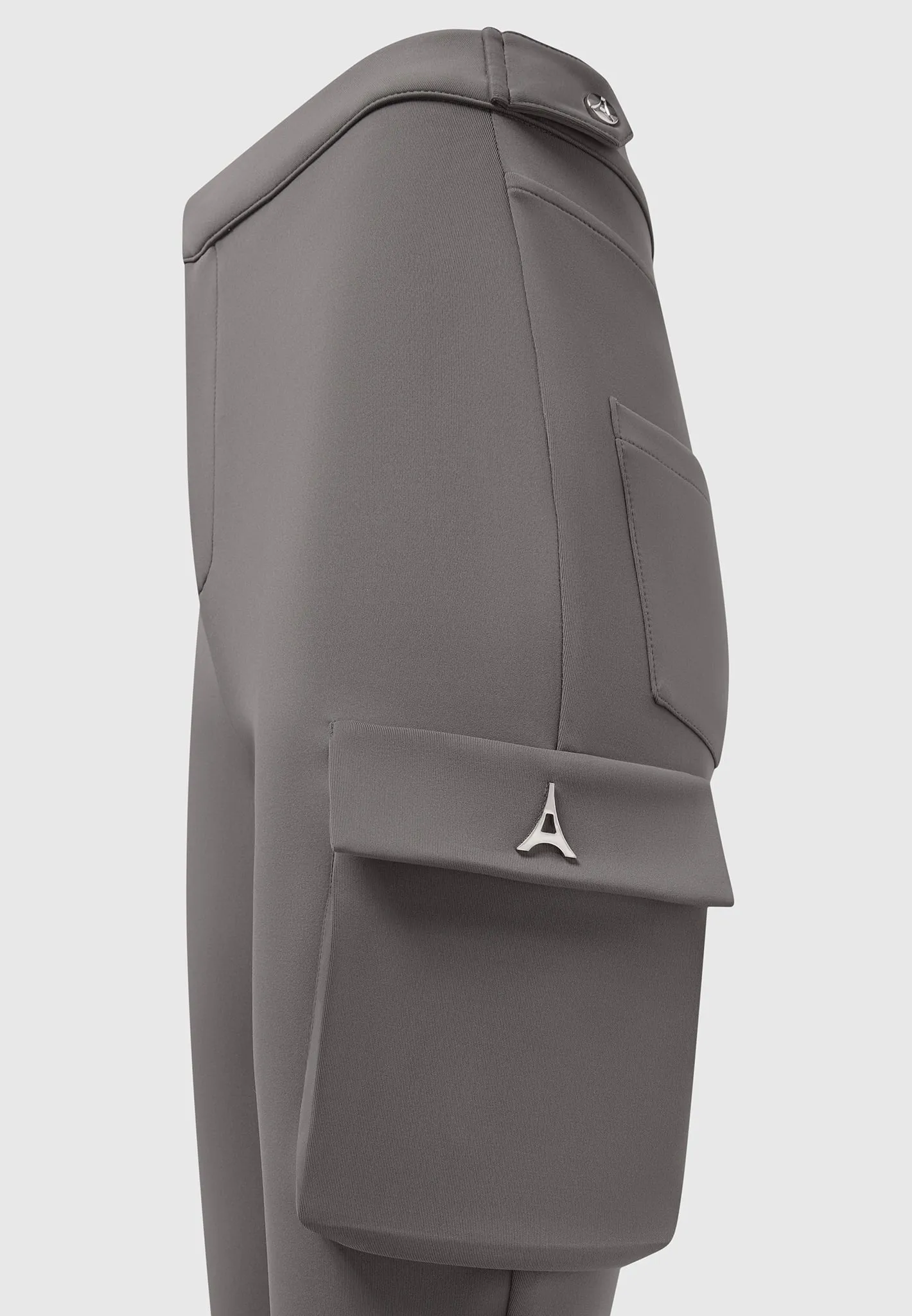 Neoprene Cargo Fit and Flare Leggings - Grey