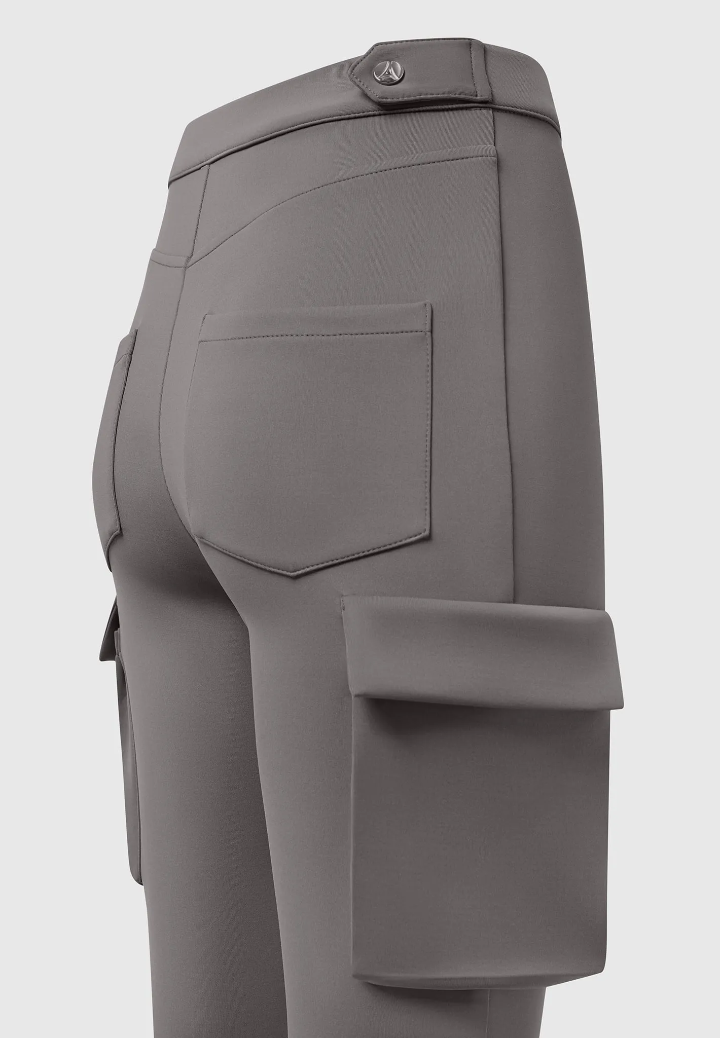Neoprene Cargo Fit and Flare Leggings - Grey