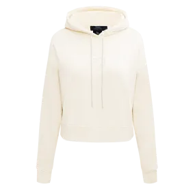 NFL MINNESOTA VIKINGS NEUTRAL WOMEN'S CROPPED PO HOODIE (EGGSHELL)