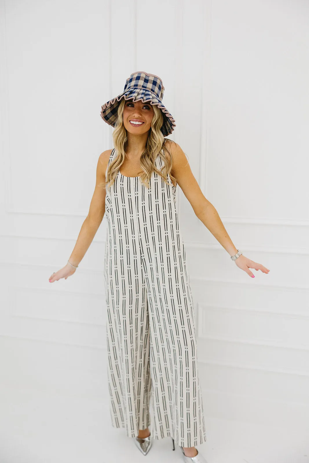 On A Roll Jumpsuit - Ivory/Black