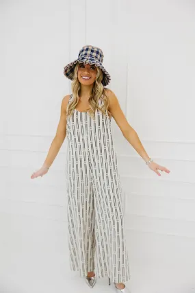 On A Roll Jumpsuit - Ivory/Black