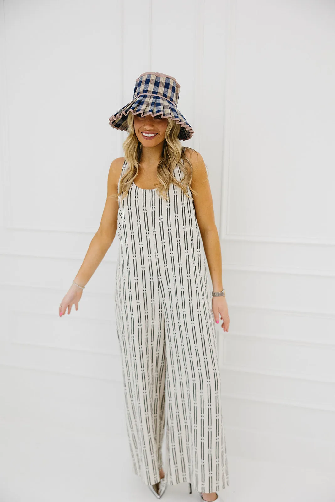 On A Roll Jumpsuit - Ivory/Black