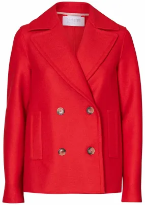 Peacoat Light Pressed Wool Bright Red