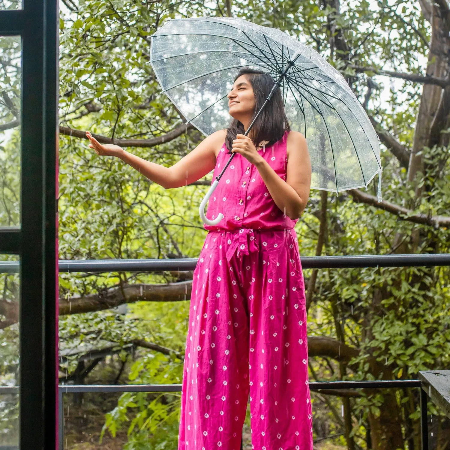 Pink Bandhani Jumpsuit
