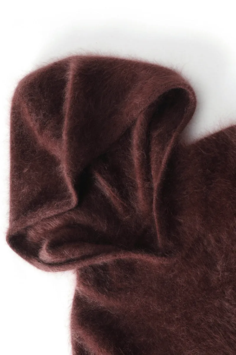 Pure Brushed Cashmere Hoodie Sweater