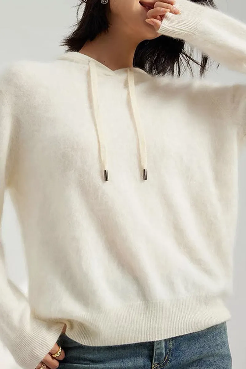 Pure Brushed Cashmere Hoodie Sweater
