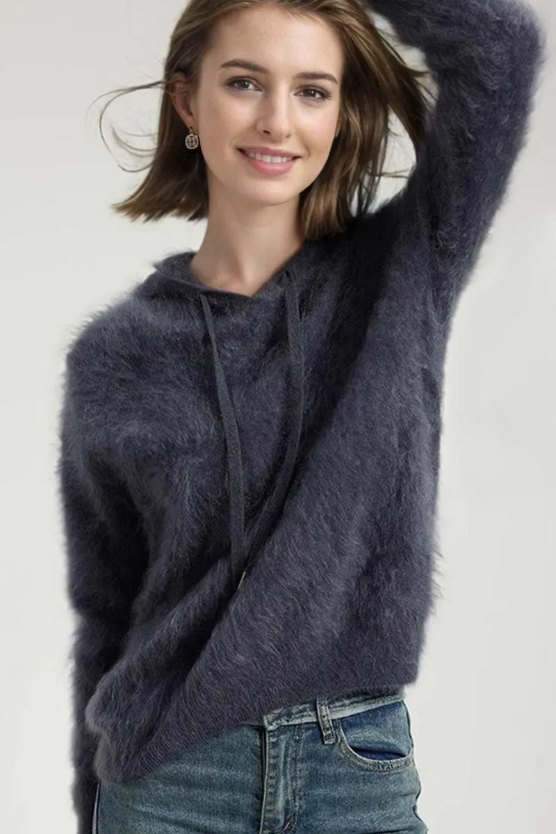 Pure Brushed Cashmere Hoodie Sweater