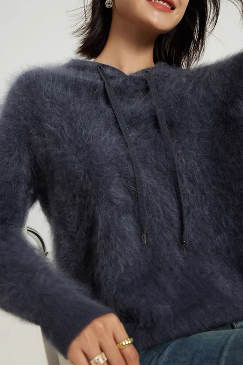 Pure Brushed Cashmere Hoodie Sweater