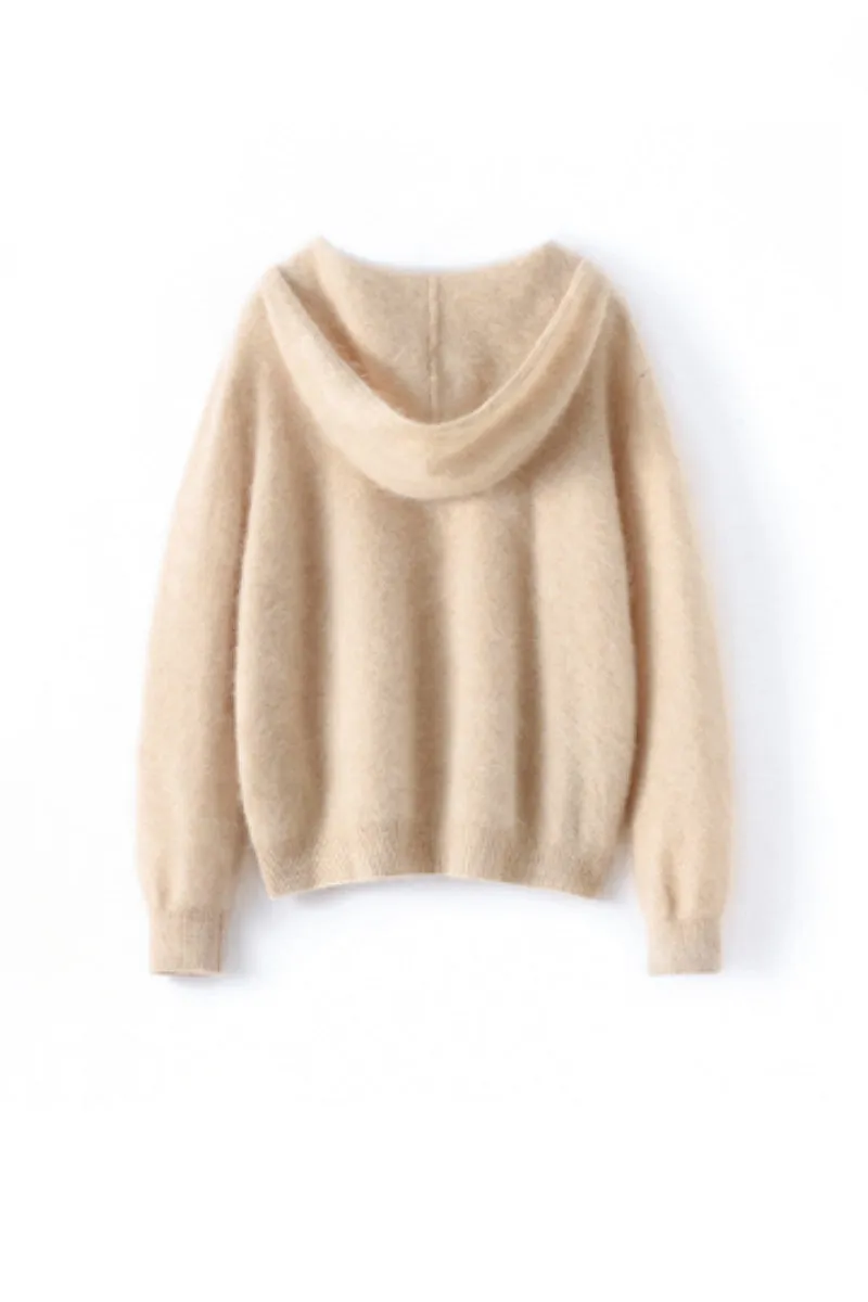 Pure Brushed Cashmere Hoodie Sweater