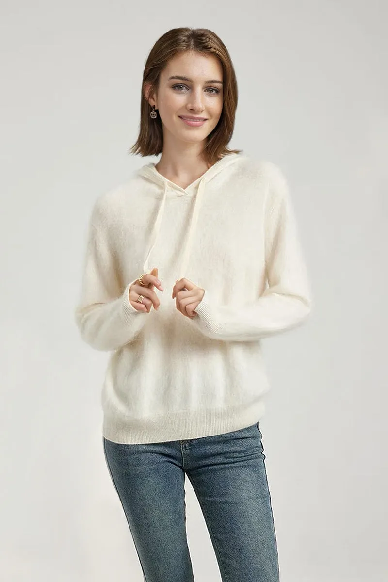 Pure Brushed Cashmere Hoodie Sweater
