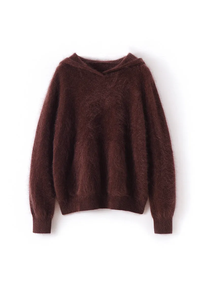 Pure Brushed Cashmere Hoodie Sweater