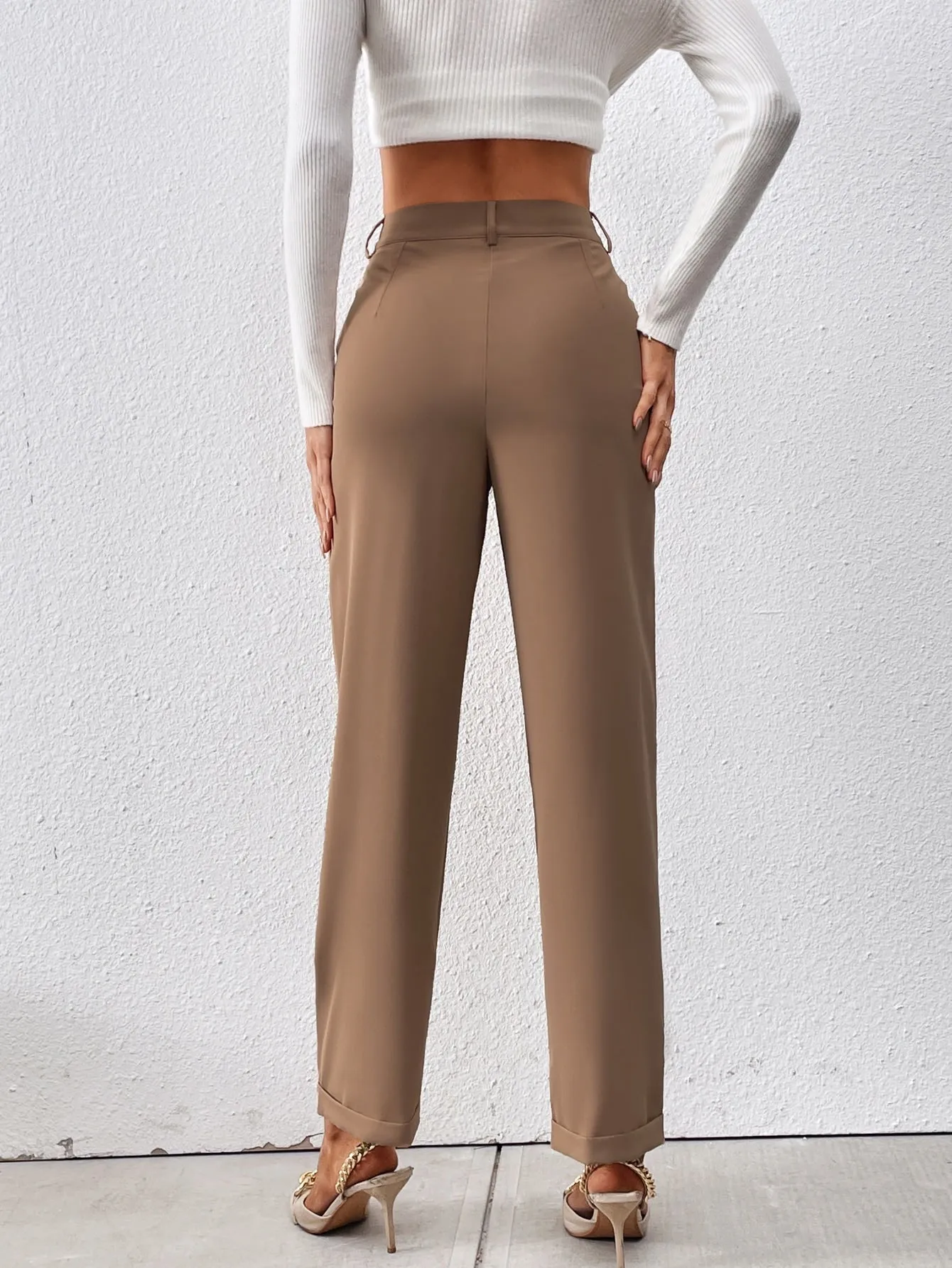 Raffinéa High Waist Plicated Detail Suit Pants