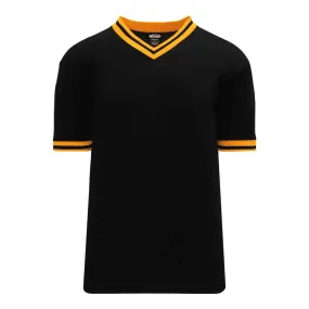 Retro V-Neck Dry Flex Pullover Black-Gold Jersey