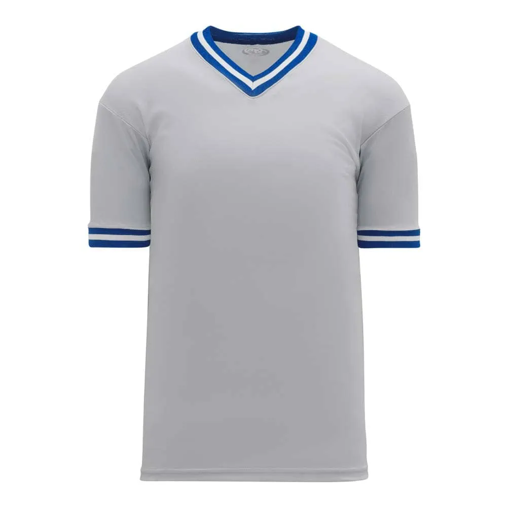 Retro V-Neck Dry Flex Pullover Grey-Royal Jersey