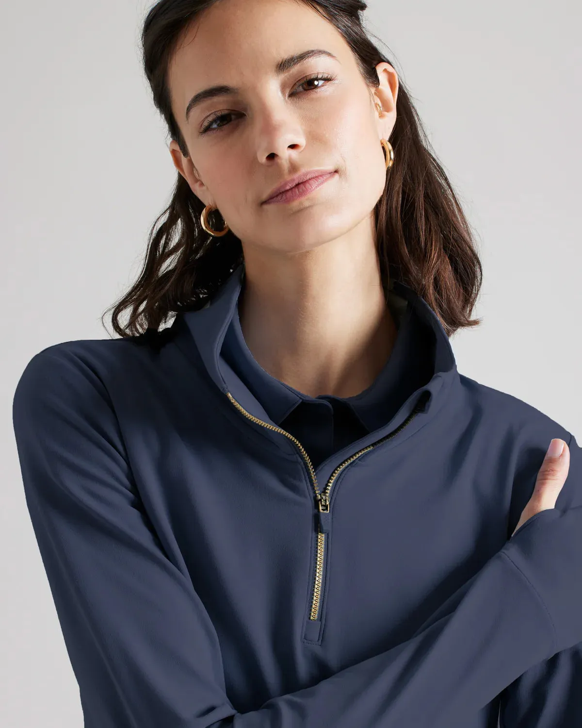 Rhone Women's Course To Court 1/4 Zip Pullover - Navy Blue