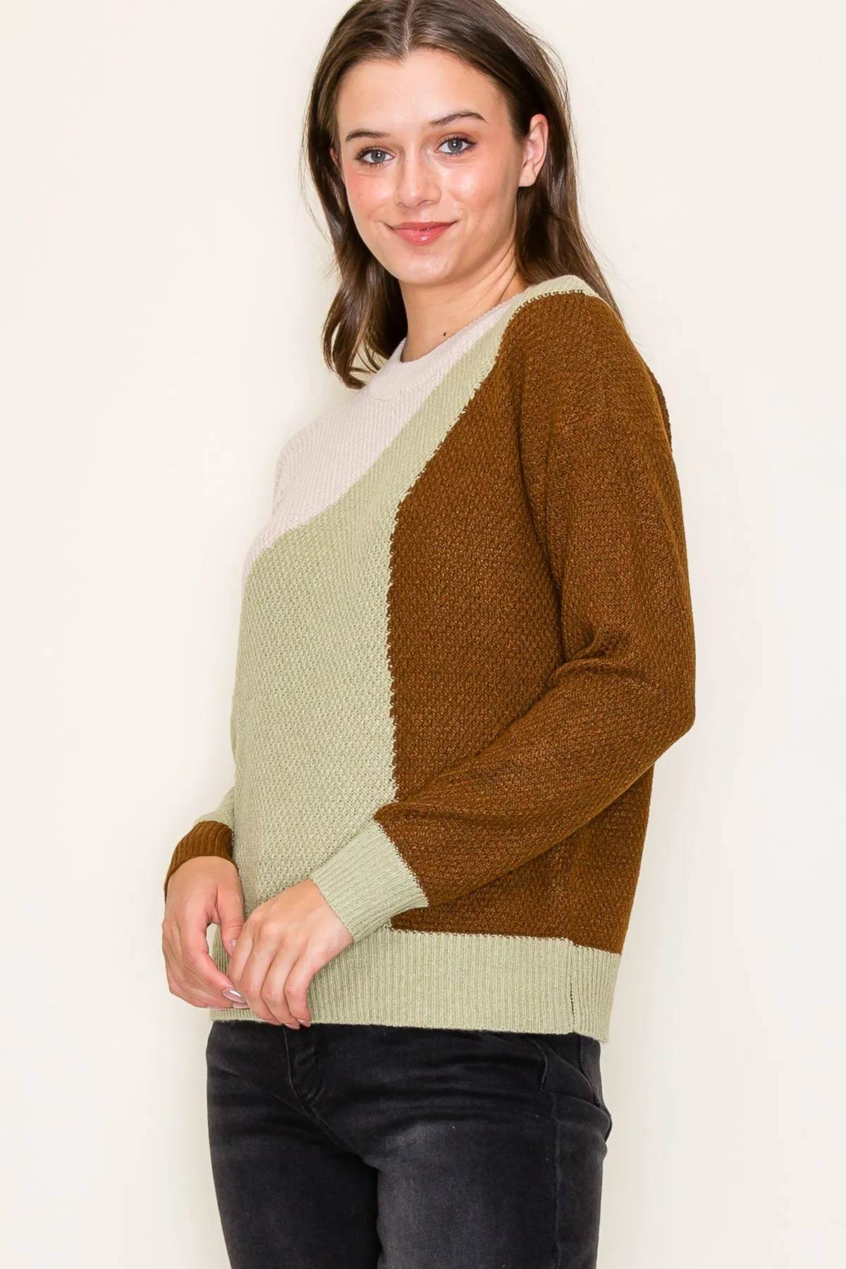 Sage Abstract Colorblock Sweater - FINAL SALE